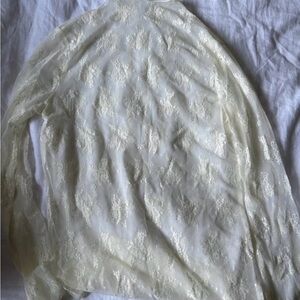 Sheer Cream Floral Blouse